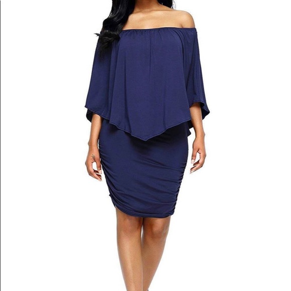 Off Shoulder Ruffles Bodycon Mini Dresses - Picture 4 of 8